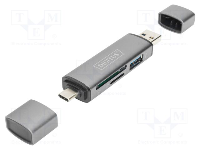 Card reader: memory; USB A socket,USB A plug,USB C plug; PnP
