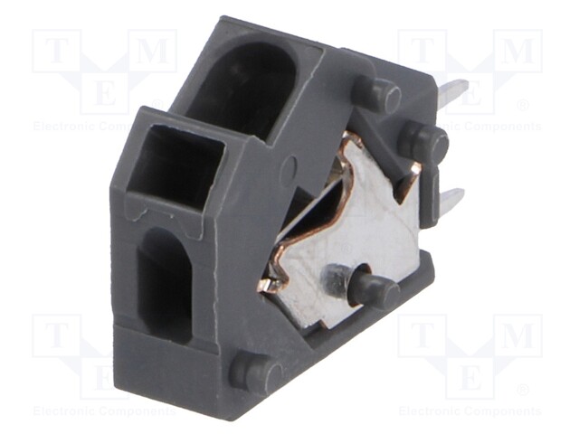 PCB terminal block; angled 45°; 5mm; ways: 1; on PCBs; 0.5÷2.5mm2