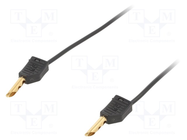 Test lead; PVC; 1m; black; 19A; 60V; Cond.cross sec: 1mm2
