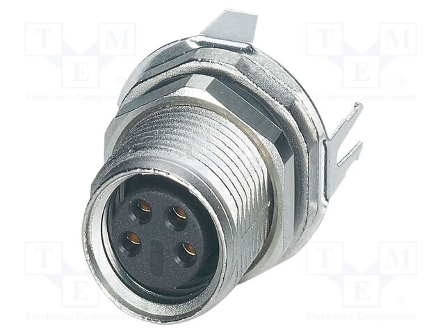 Connector: M8; female; PIN: 4; 4A; 48V; IP67; straight; shielded