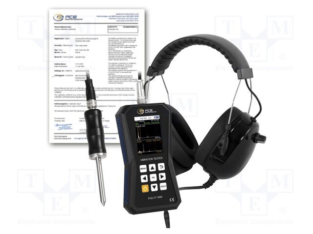 Vibrometer; Display: LCD 2,8"; Ch: 1; Meas.accur: ±2ft/s2; IP52