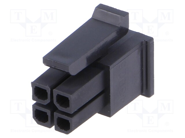 Plug; wire-board; female; Micro-Fit 3.0; 3mm; PIN: 4; w/o contacts