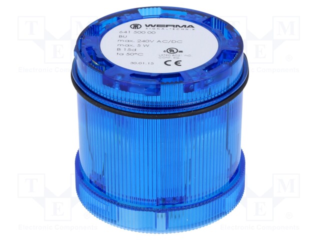 Signaller: lighting; continuous light; Colour: blue; bulb BA15D