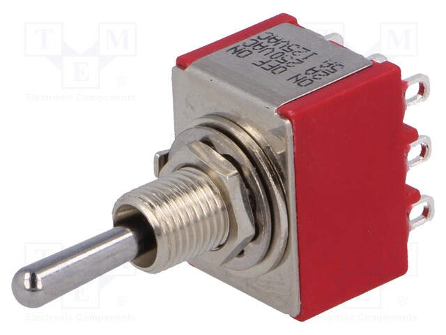 Switch: toggle; Pos: 3; 3P3T; ON-OFF-ON; 5A/125VAC; 5A/28VDC