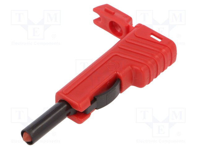 Plug; 4mm banana; 30A; 60VDC; red; insulated; nickel plated; 2.5mm2