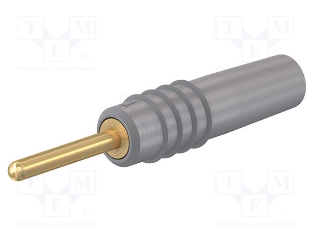 Connector: 1mm banana; plug; grey; 60VDC; 6A; soldered; 19mm; 30VAC