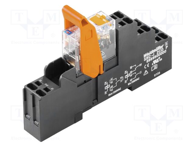 Relay: interface; DPDT; Ucoil: 24VDC; 8A; DIN; Variant: Relay set