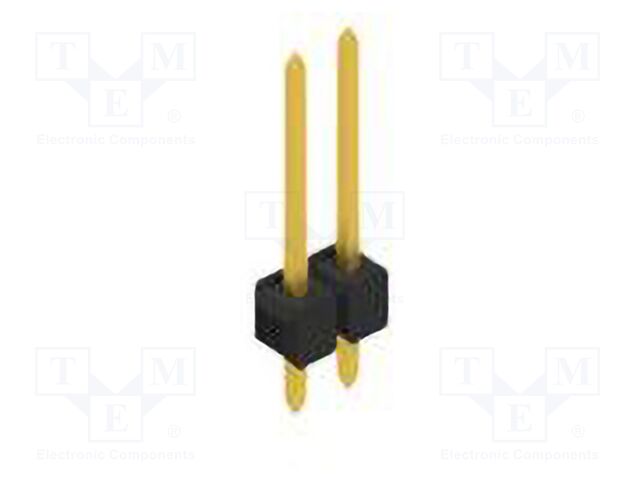 Connector: pin strips; pin header; male; PIN: 2; 2.54mm; THT; 1x2