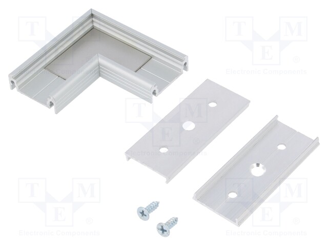 Connector 90°; silver; aluminium; Application: SURFACE14