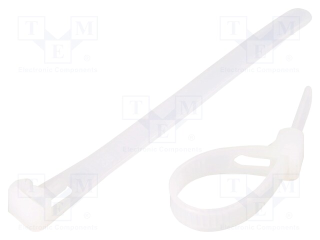 Cable tie; multi use; L: 100mm; W: 7.2mm; polyamide; natural