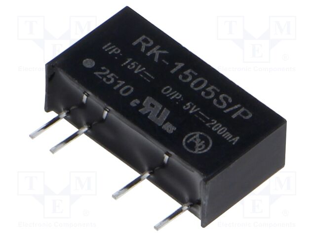 Converter: DC/DC; 1W; Uin: 13.5÷16.5V; Uout: 5VDC; Iout: 200mA; SIP7