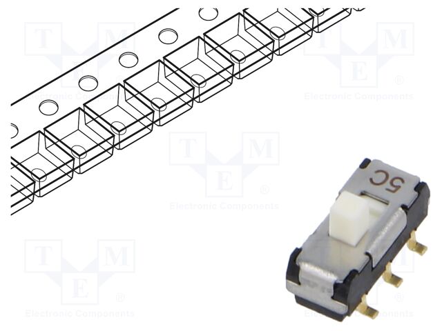 Slide Switch, DPDT, Surface Mount, CL-SB Series, 200 mA