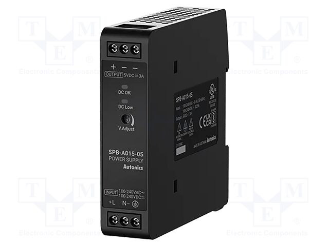 Power supply: switching; for DIN rail; 15.6W; 24VDC; 650mA; IP20