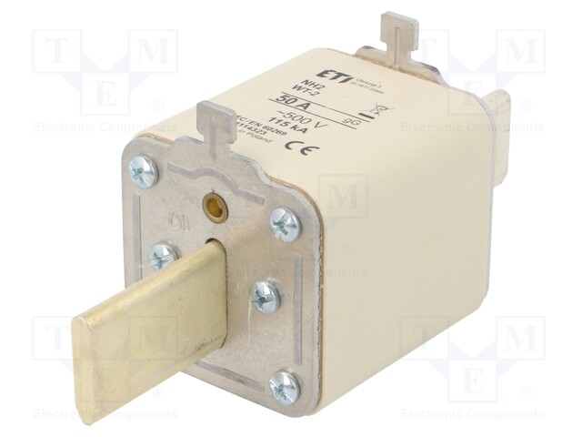 Fuse: fuse; gG; 50A; 500VAC; ceramic,industrial; NH2; WT-NH