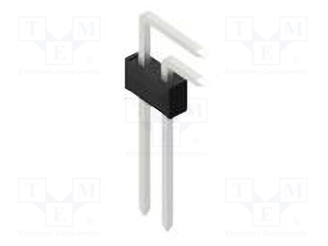 Connector: pin strips; pin header; male; PIN: 2; 2.54mm; THT; 2x1