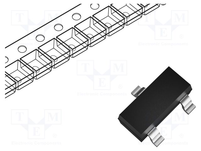 Transistor: N-MOSFET; unipolar; 60V; 0.2A; Idm: 3A; 0.35W; SOT23