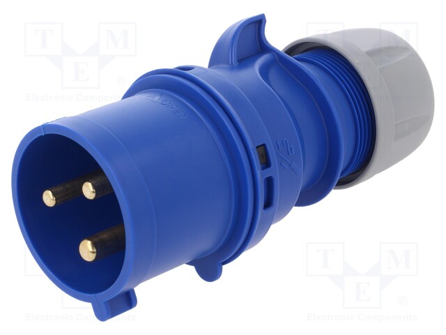 Connector: AC supply; plug; male; 32A; 230VAC; IEC 60309; IP44