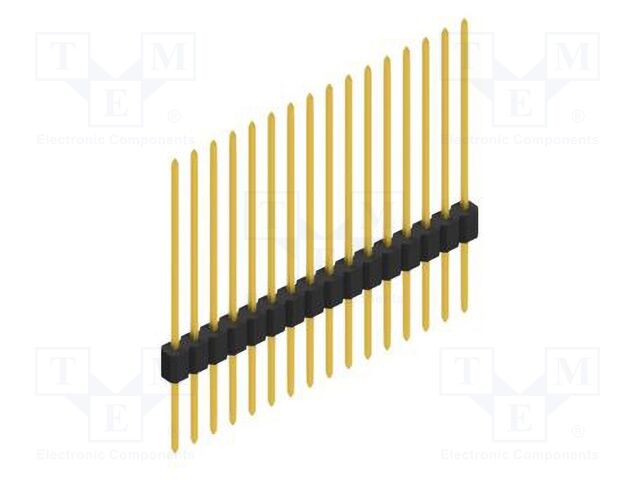 Connector: pin strips; pin header; male; PIN: 16; 1.27mm; THT; 1x16