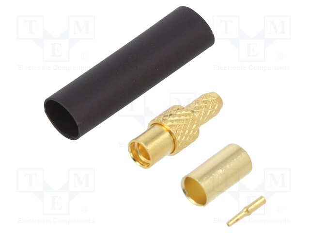 Plug; MMCX; female; straight; 50Ω; RG174; soldering,crimped; teflon