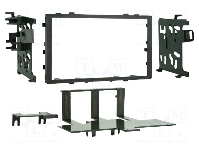 Radio frame; Acura,Honda,Isuzu; 2 DIN; black
