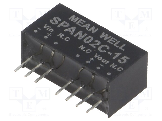 Converter: DC/DC; 2W; Uin: 36÷75V; 15VDC; Iout: 0÷134mA; SIP8; 4.8g
