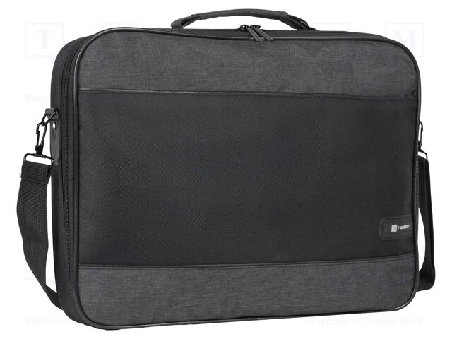 Laptop bag; dark grey,black; poliester 600D; 16"