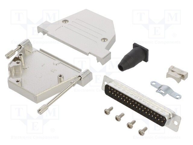 D-Sub; PIN: 37; male; shielded,with strain relief; angled 45°