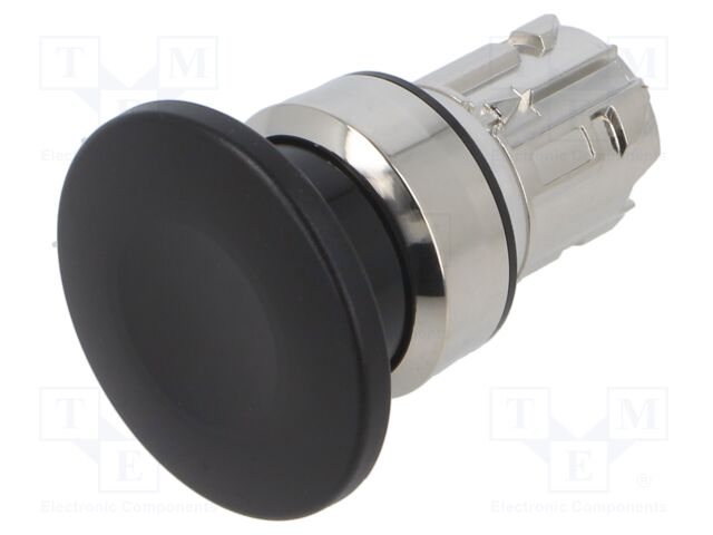 Switch: push-button; Stabl.pos: 1; 22mm; black; Illumin: none; Pos: 2