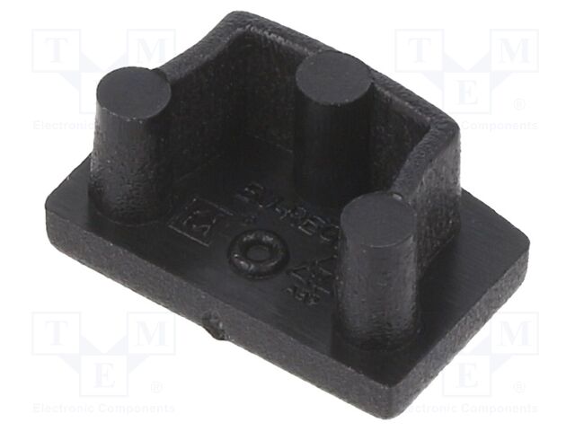 Cap for LED profiles; black; ABS; rounded; Pcs: 20; BEGTON12