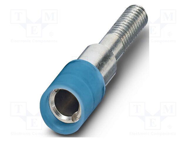 Test socket; screw terminal; PA; ways: 1; W: 6mm; H: 6mm; Body: blue