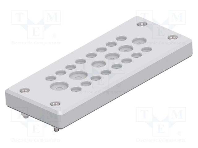 Multigate grommet; light grey; Holes no: 22; -40÷80°C; Entrelec