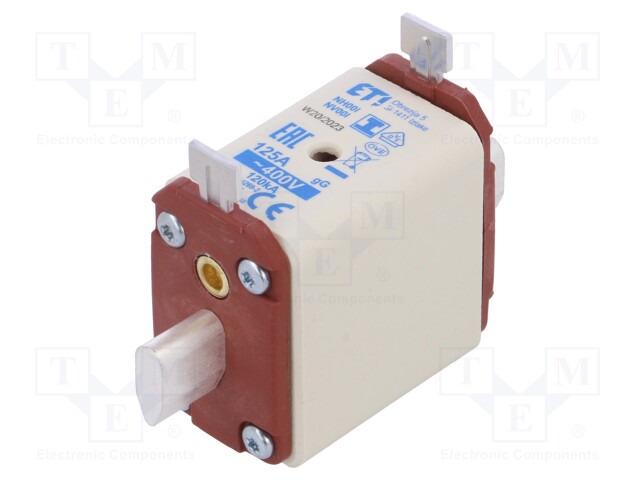 Fuse: fuse; gG; 125A; 400VAC; ceramic; NH00; WT-NH