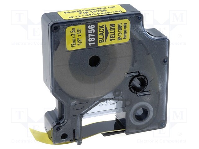 Tape; Width: 12mm; Colour: yellow; Character colour: black; L: 3.5m