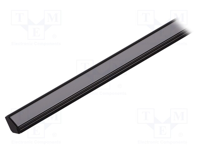 Profiles for LED modules; black; L: 1m; 45-16; aluminium; angular