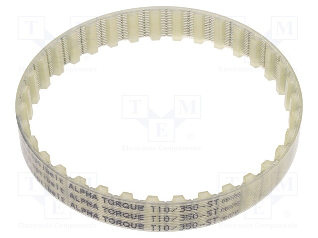 Timing belt; T10; W: 16mm; H: 4.5mm; Lw: 350mm; Tooth height: 2.5mm