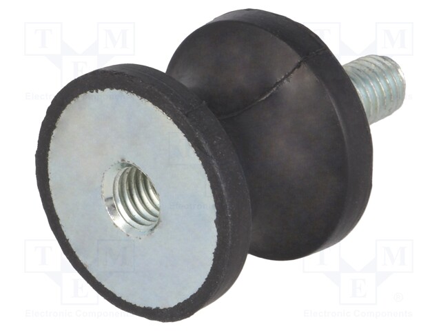 Vibration damper; M8; Ų:30mm; rubber; L:25mm; Thread len:23mm