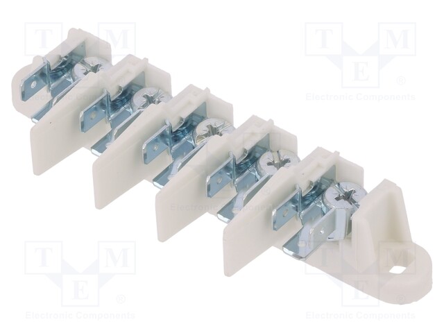 Connector: terminal block; 6.3mm connectors  x3,screw terminal