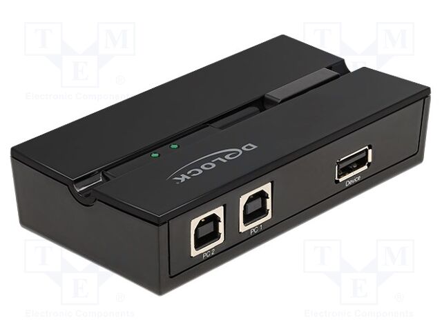 Switch; USB 2.0; black; plastic; Input: USB B socket x2