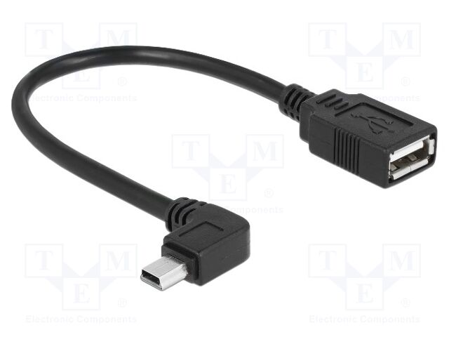 Cable; OTG,USB 2.0; 0.16m; black; Connector colour: black