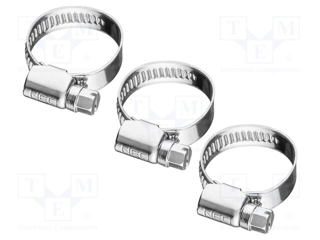 Worm gear clamp; W: 9mm; Clamping: 12÷20mm; stainless steel; W4