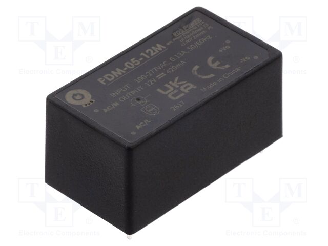 Converter: AC/DC; 5.04W; 85÷305VAC; Usup: 100÷430VDC; Uout: 12VDC