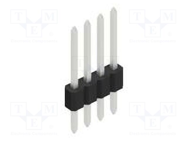 Connector: pin strips; pin header; male; PIN: 4; 1.27mm; THT; 1x4