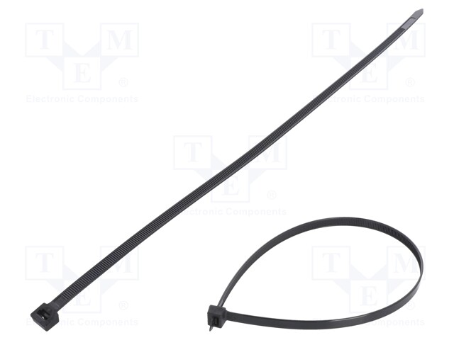 Cable tie; L: 380mm; W: 7.6mm; polyamide; 533N; black; Ømax: 102mm