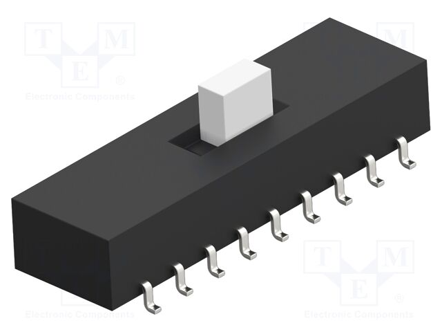 Switch: slide; Pos: 2; 6PDT; 0.3A/115VAC; ON-ON; SMD; Leads: for PCB