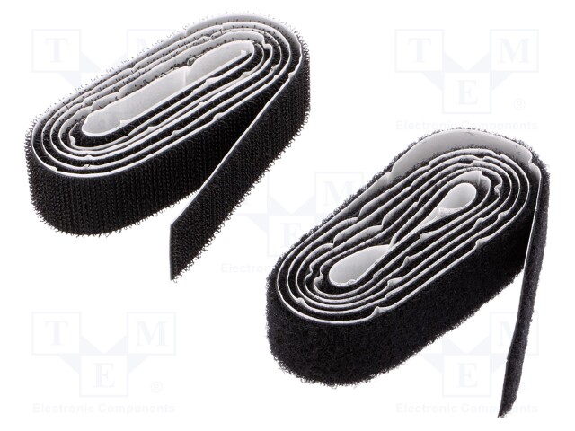 Tape: velcro; W: 20mm; L: 1m; black; Application: bundling