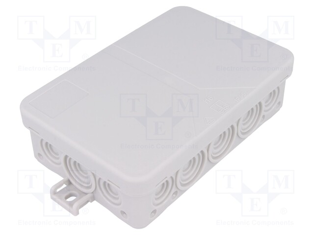 Enclosure: junction box; X: 85mm; Y: 130mm; Z: 37mm; polypropylene