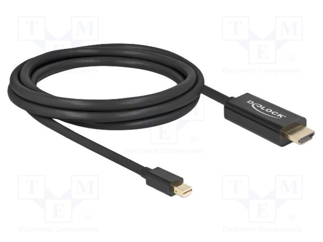 Cable; HDMI plug,mini DisplayPort plug; High Speed; Len: 2m