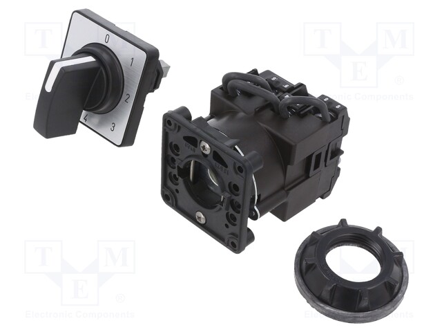 Switch: cam switch; Stabl.pos: 5; 12A; 0-1-2-3-4; Poles: 1; Pos: 5