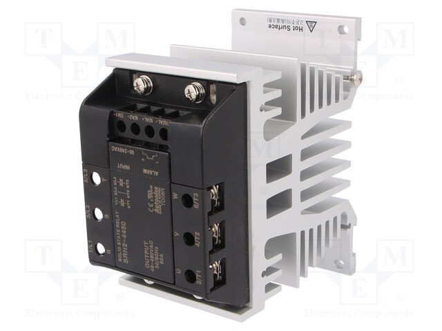 Relay: solid state; Ucntrl: 90÷240VAC; 50A; 48÷480VAC; 3-phase; DIN