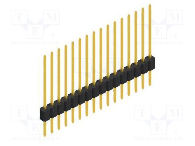 Connector: pin strips; pin header; male; PIN: 16; 1.27mm; THT; 1x16